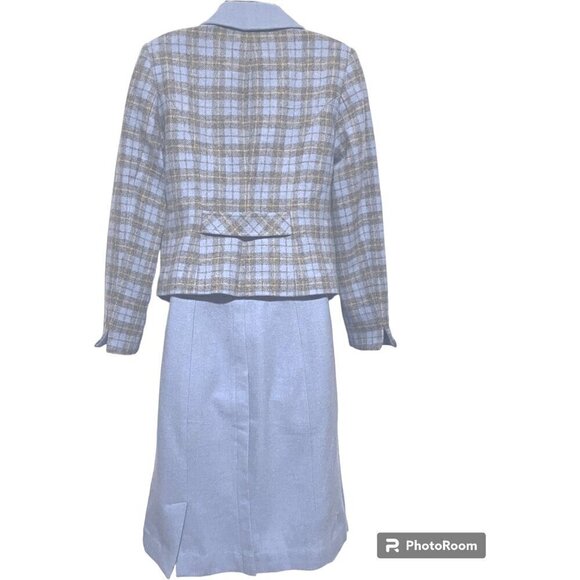 Y2K Pendleton Wool Plaid Skirt Suit 8 Two Piece Set Jacket Skirt Capsule Soft - Picture 2 of 12